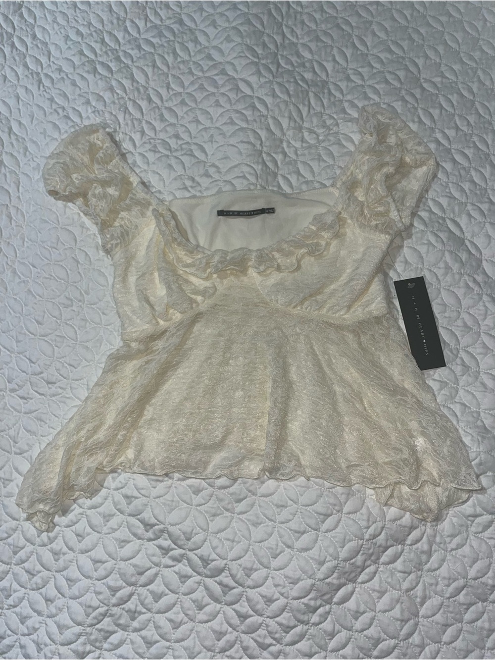Ivory Lace Peplum Camisole